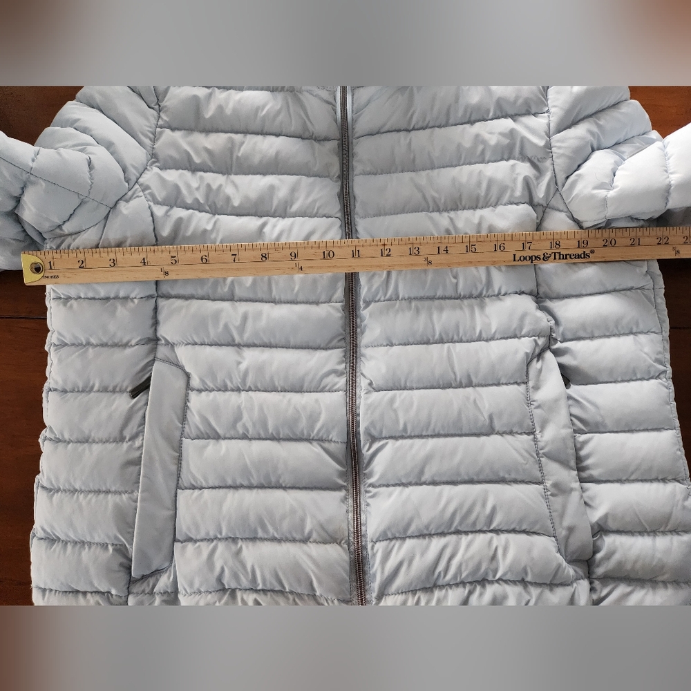 BCBG Max Azria Light Blue Puffer Jacket XL Minimalist Clean-girl - Picture 10 of 11